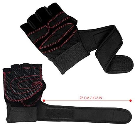  Glaring Way Guantes de levantamiento de pesas con muñequera  integrada para ejercicio, protección completa de la palma y guantes de  entrenamiento con agarre extra para hombres y mujeres (talla S) 