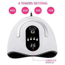 Cargar imagen en el visor de la galería, Lámpara de uñas UV LED, 120 W secador de uñas para esmalte de gel con 4 ajustes de temporizador NDP-24