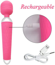 Cargar imagen en el visor de la galería, Masajeador inalámbrico de mano, recargable, impermeable, varita masajeadora inalámbrica impermeable Rosado NDP-63