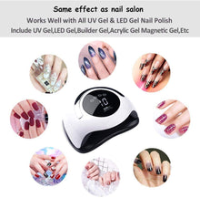 Cargar imagen en el visor de la galería, Lámpara de uñas LED UV, 120W más rápido para esmalte de gel, 4 ajustes de temporizador, NDP-26