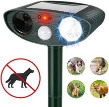 Cargar imagen en el visor de la galería, Repelente ultrasónico para animales con sensor de movimiento y luces intermitentes NDP15