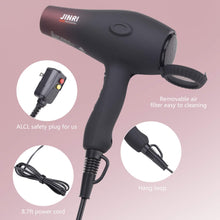 Cargar imagen en el visor de la galería, Secador de pelo profesional de salón JINRI 1875W NDP-42