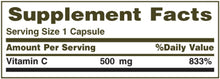 Cargar imagen en el visor de la galería, Apoyo inmunitario, Vitamina C 500mg, 100 Cápsulas NDP1.