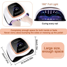 Cargar imagen en el visor de la galería, 168W UV LED lámpara de uñas, más rápido secador de uñas para esmalte de gel con 4 ajustes de temporizador NDP-22