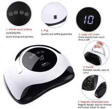 Cargar imagen en el visor de la galería, Lámpara de uñas LED UV, 120W más rápido para esmalte de gel, 4 ajustes de temporizador, NDP-26