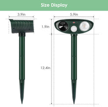 Cargar imagen en el visor de la galería, Repelente ultrasónico para animales con sensor de movimiento y luces intermitentes NDP15