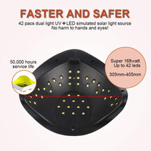 Cargar imagen en el visor de la galería, 168W UV LED lámpara de uñas, más rápido secador de uñas para esmalte de gel con 4 ajustes de temporizador NDP-22