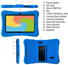 Cargar imagen en el visor de la galería, Tablet infantil de 7 pulgadas, Android, 1 GB RAM + 16 GB, WiFi, Bluetooth, cámara doble, educación, juegos, control parental