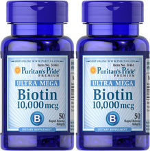 Cargar imagen en el visor de la galería, Biotina 10,000 mcg cápsulas- Ayuda a prevenir la caída del cabello.