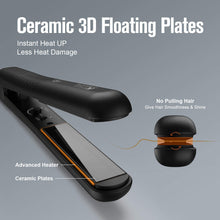 Cargar imagen en el visor de la galería, Plancha de pelo Pro Flat Iron con placas de cerámica y temperatura ajustable 1 pulgada NDP-16