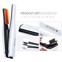 Cargar imagen en el visor de la galería, Mini plancha de pelo inalámbrico de cerámica de 1/2 pulgada de hierro plano de viaje USB portátil NDP-31