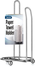 Cargar imagen en el visor de la galería, Paper Towel Holder Countertop (Chrome) One-Handed Tear Paper Towel Holder - Durable Metal Paper Towel Dispenser - Paper #144