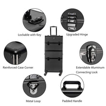 Cargar imagen en el visor de la galería, Porta Cosmetico Profesional Caja 2 En 1 Con Cerradura NDP-9