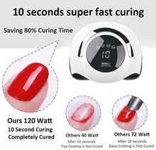 Cargar imagen en el visor de la galería, Lámpara de uñas LED UV, 120W más rápido para esmalte de gel, 4 ajustes de temporizador, NDP-26