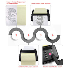 Cargar imagen en el visor de la galería, Plantilla de transferencia de tatuajes para fotocopiadora térmica para tatuajes artistas Tatttoo suministros (negro) NDP-21