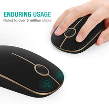 Cargar imagen en el visor de la galería, Ratón inalámbrico delgado Jelly Peb 2.4G con nano receptor, menos ruido, ratones ópticos portátiles portátiles para notebook, PC, laptop, computadora MS001NDP-29