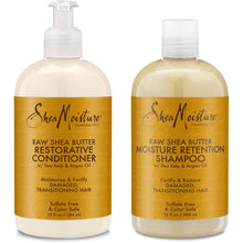 Cargar imagen en el visor de la galería, Paquete de champú restaurador de manteca de karité crudo de manteca de karité 13oz y acondicionador NDP-58