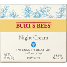 Cargar imagen en el visor de la galería, Crema de noche de hidratación intensa Burt's Bees, 1.8 onzas