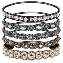 Cargar imagen en el visor de la galería, Diadema elástica con cuentas de diamantes de imitación NDP-7