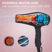 Cargar imagen en el visor de la galería, Secador de pelo profesional de salón JINRI 1875W NDP-42