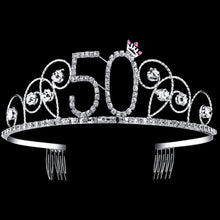 Cargar imagen en el visor de la galería, Tiara de cristal Babeyond, para cumpleaños, NDP-103