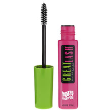 Cargar imagen en el visor de la galería, Máscara a prueba de agua Great Lash de Maybelline, 0.44 Fl. Oz., Muy negro