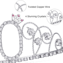 Cargar imagen en el visor de la galería, Tiara de cristal Babeyond, para cumpleaños, NDP-103