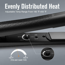 Cargar imagen en el visor de la galería, Plancha de pelo Pro Flat Iron con placas de cerámica y temperatura ajustable 1 pulgada NDP-16