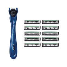 Cargar imagen en el visor de la galería, Maquinilla de afeitar Twin Blade para hombre, una manija 10 cartuchos NDP-50