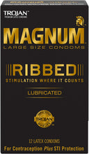 Cargar imagen en el visor de la galería, Condones lubricados acanalados Trojan Magnum (12 unidad) NDP-29