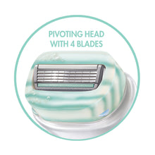 Cargar imagen en el visor de la galería, Maquinilla de afeitar para mujeres con 2 recambios de cuchilla de afeitar hidratante con aloe natural NDP-7
