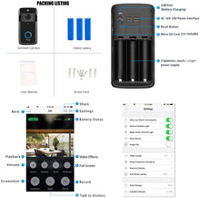 Cargar imagen en el visor de la galería, Cámara de timbre inalámbrica IP5 resistente al agua NDP 62