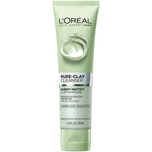 Cargar imagen en el visor de la galería, Limpiador de arcilla pura de L'Oreal Paris, purifica y matifica, 4.4oz