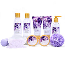Cargar imagen en el visor de la galería, Set de regalo Body & Earth Bath 12 piezas con aroma de lavanda NDP-23