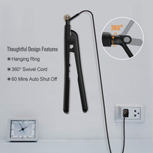 Cargar imagen en el visor de la galería, Plancha de pelo Pro Flat Iron con placas de cerámica y temperatura ajustable 1 pulgada NDP-16