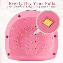 Cargar imagen en el visor de la galería, Lámpara de uñas LED UV, Nivlan Professional 72W secador de uñas para esmaltes de gel NDP-30