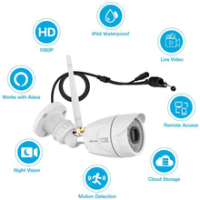 Cargar imagen en el visor de la galería, Wansview Cámara de seguridad para exteriores, Wansview 1080P, inalámbrica, WiFi, cámara impermeable con visión nocturna NDP14