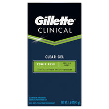 Cargar imagen en el visor de la galería, Gillette Clinical Clear Gel Sport Power Rush antitranspirante y desodorante, 1.6 oz