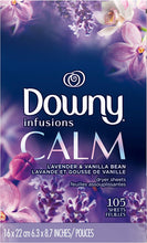 Cargar imagen en el visor de la galería, Downy Infusions - Sábanas para secadora, calma, lavanda y vainilla, 105 unidades NDP 88