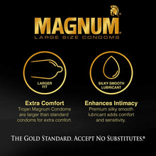 Cargar imagen en el visor de la galería, Condones lubricados Trojan Magnum Bareskin
