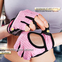 Cargar imagen en el visor de la galería, Guantes de entrenamiento para mujeres y hombres, guantes de levantamiento de peso para fitness, ejercicio, escalada, Rosado NDP-30