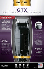 Cargar imagen en el visor de la galería, Andis 04775 Professional GTX T-Outliner Recortador de barba / cabello, negro NDP-30