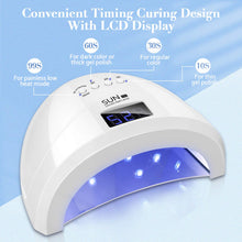 Cargar imagen en el visor de la galería, Lámpara de uñas LED UV de 48 W, con 4 temporizadores, lámpara de secado de uñas portátil NDP-20