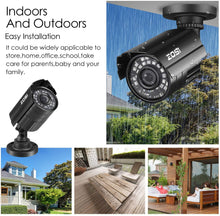 Cargar imagen en el visor de la galería, ZOSI Grabadora DVR de 8 canales HD-TV, sistema de seguridad de vídeo con cámaras CCTV impermeables para interior/exterior NDP20