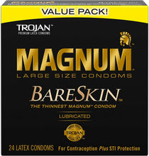 Cargar imagen en el visor de la galería, Condones lubricados Trojan Magnum Bareskin