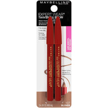 Cargar imagen en el visor de la galería, Maybelline New York Makeup Expert usa lápices de cejas gemelas y lápices de ojos, sombra marrón claro, 2 unidades