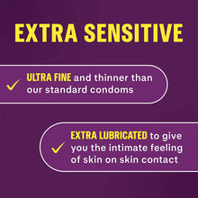 Cargar imagen en el visor de la galería, Durex Condones de látex natural sensibles y extra lubricados 24 unidades
