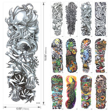 Cargar imagen en el visor de la galería, tatuaje temporal adicional Tatuaje cuerpo negro pegatinas para hombre y mujer (18 láminas) NDP-13