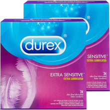 Cargar imagen en el visor de la galería, Durex Condones de látex natural sensibles y extra lubricados 24 unidades