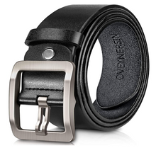 Cargar imagen en el visor de la galería, Cinturón de vestir casual de cuero genuino- Negra NDP-1